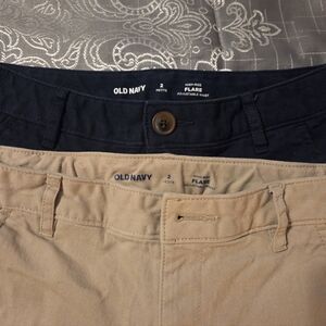 2 Pairs - Old Navy Women's Petite Pants - Navy and Tan